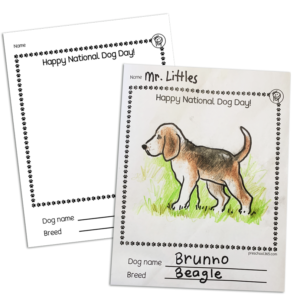 Happy National Dog Day Preschool Activity