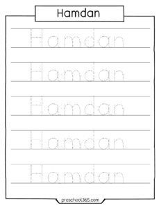 Free name tracing sheets