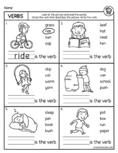 What is a verb for homeschool first graders