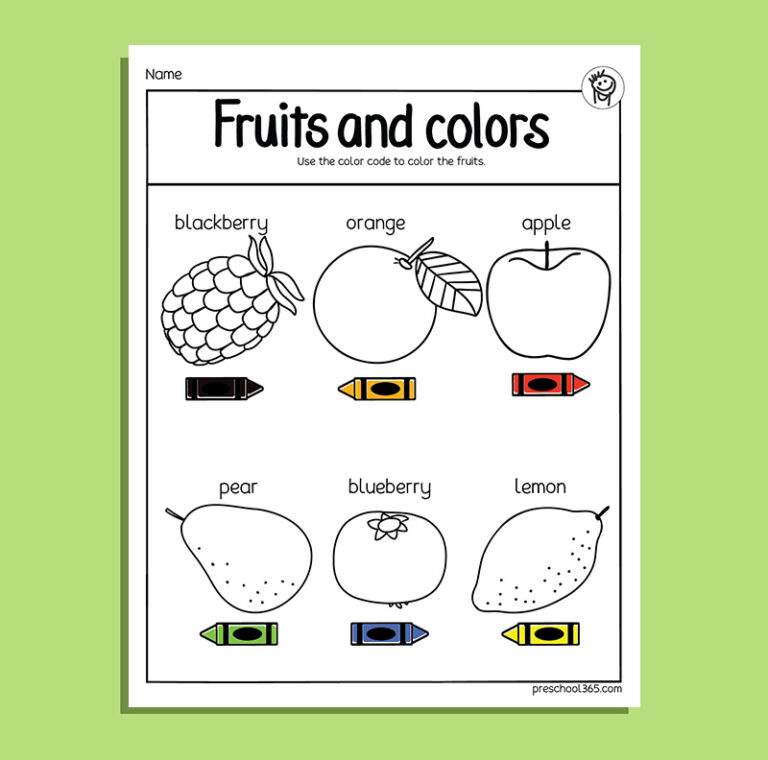 Fruits Fun Activity Packet for 24yrolds