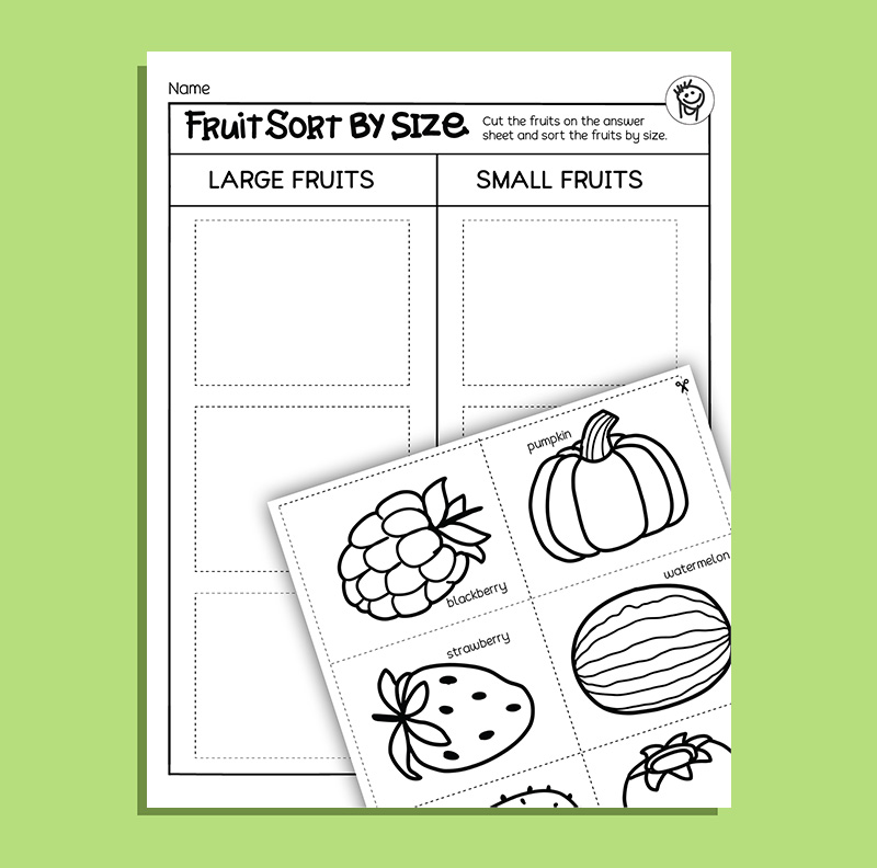 Circle the Small Fruits, Find Big or Small Worksheet for Kids