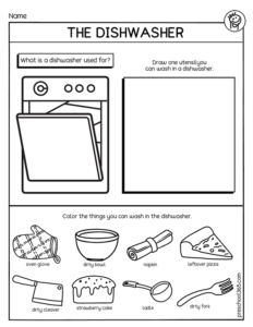 kids kitchen dishwasher activity