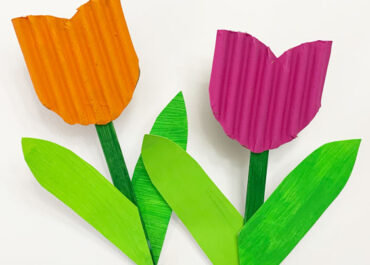 Paper tulip craft for kids