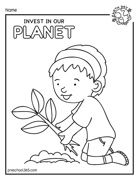 Free Planet Earth Day Coloring Activity