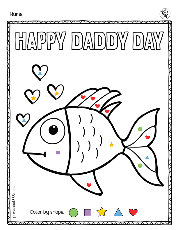 Happy Dads day fun coloring activity