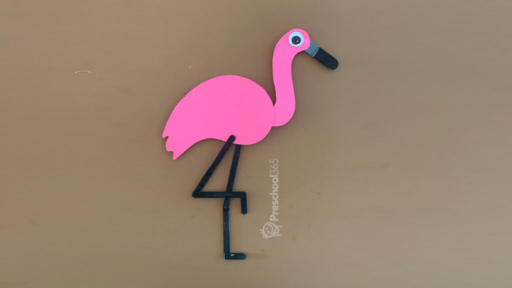 Homeschool flamingo crafting