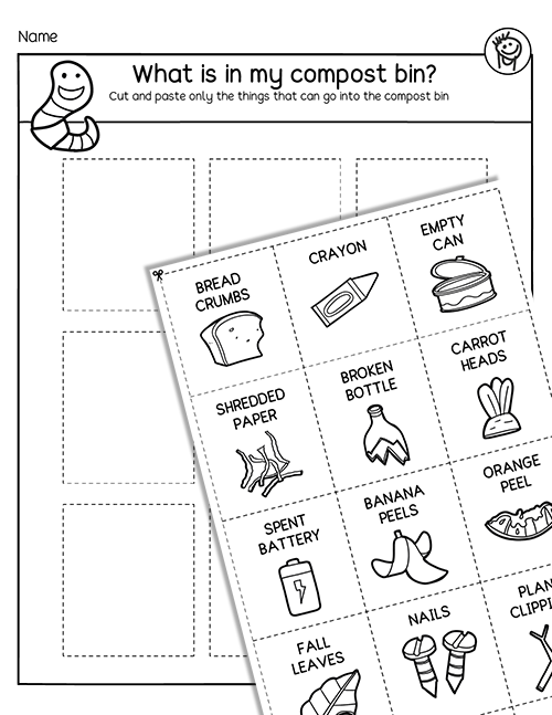 Kindergarten Compost Bin Activity worksheet
