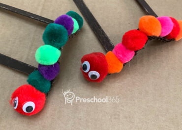 Make a fun pompom caterpillar craft