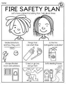 Preschool Family Fire Evacuation Plan for kids