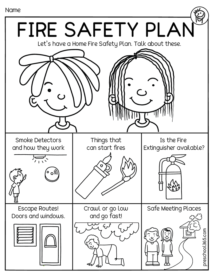 Preschool Family Fire Evacuation Plan for kids