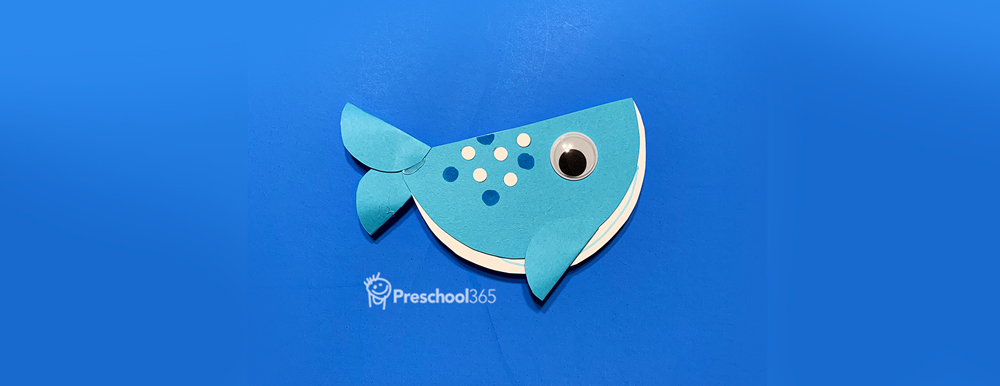 Cue paper whale craft activity for kids
