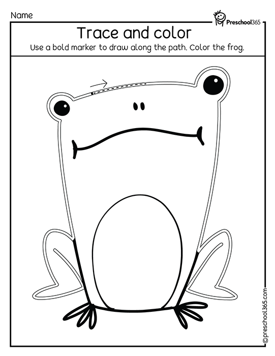 Free and Fun Frog theme coloring sheets for kids