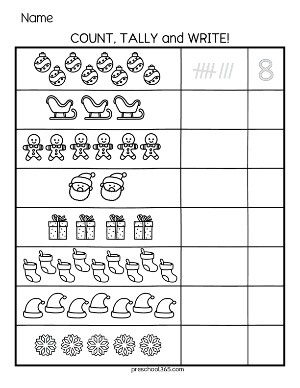 Kindergarten counting worksheets