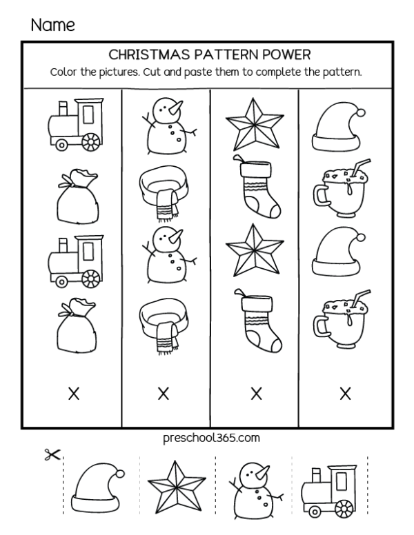 Free Preschool Christmas Activity Sheets