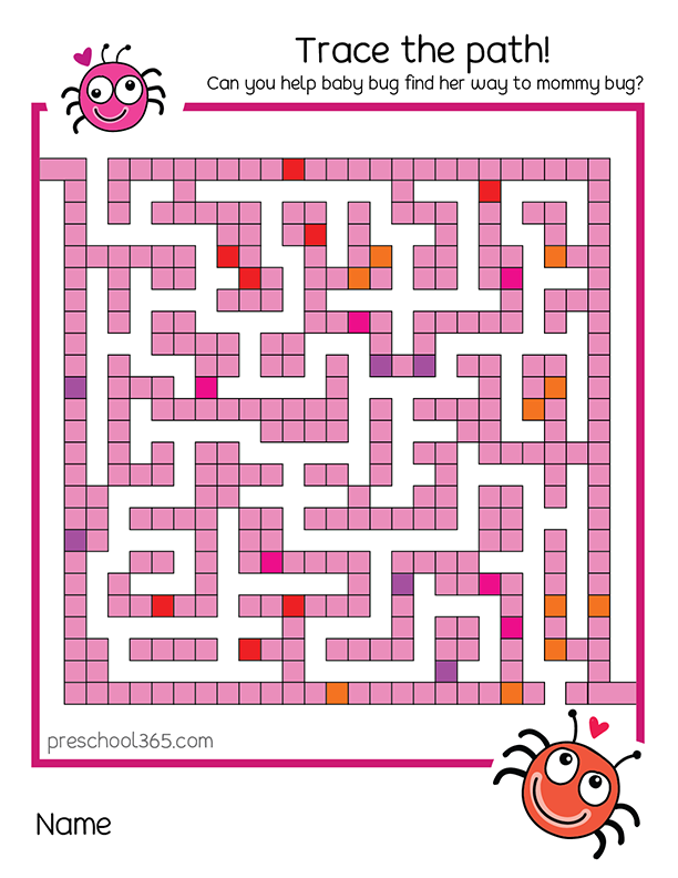 Love bug preschool maze