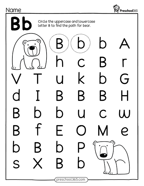 FUn Brown Bear Maze activity for kids in homeschool preschool