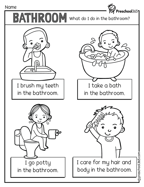 Things I can do in my bathroom preschool activity