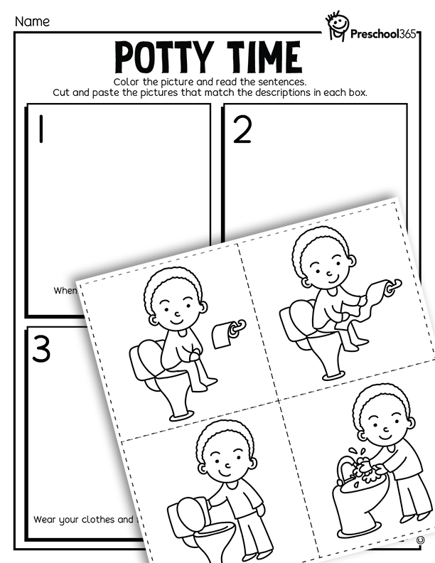 How to use the bathroom Free Preschool Activity sheet