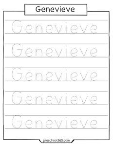 Free homeschool name tracing activity sheets for preschool kids