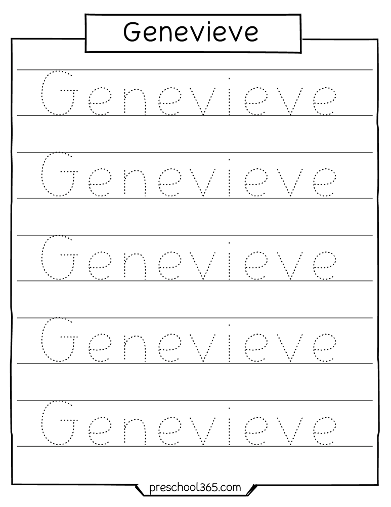 Free homeschool name tracing activity sheets for preschool kids