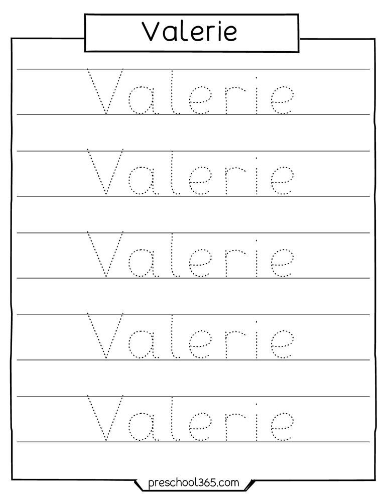 Free homeschool name tracing activity sheets for preschool kids