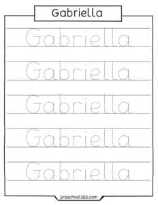 Free preschool name tracing practice sheets