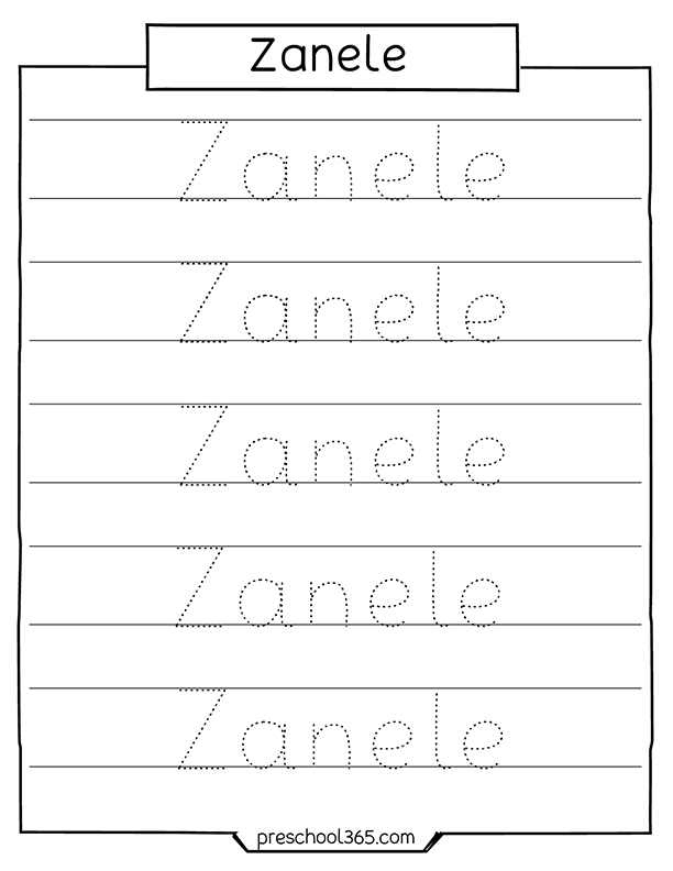 Free homeschool name tracing activity sheets for preschool kids