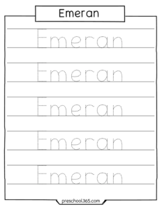 Name Tracing worksheet for preschool kids