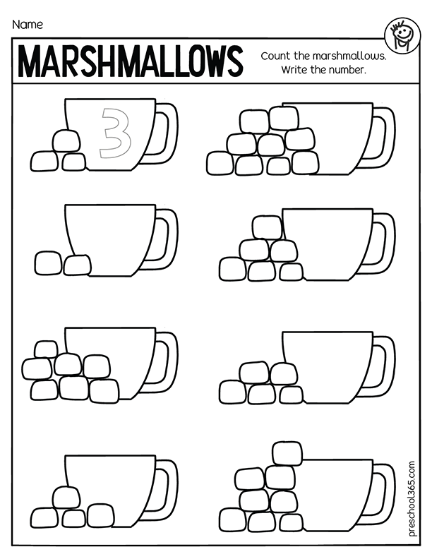 Polar Express marshmallow counting activity