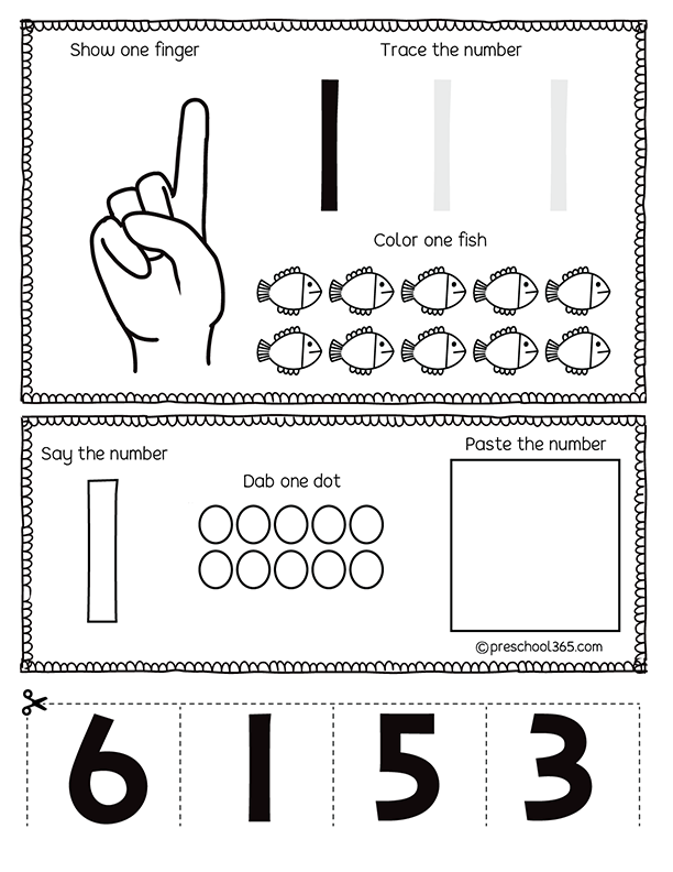 Free Fish Fingers number counting activity for preschool children