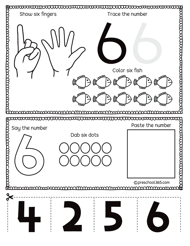 Quality Fish and Fingers Number counting worksheet