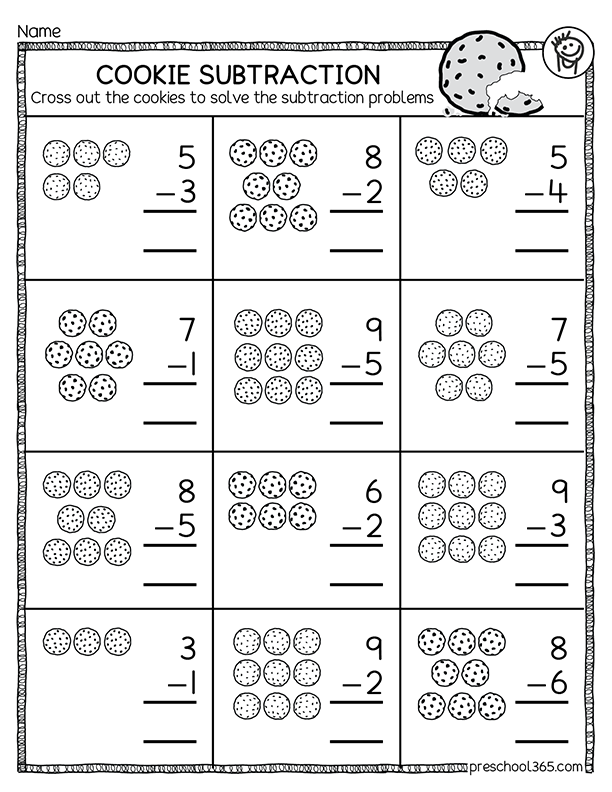 Free Kindergarten and 1st Grade Subtraction Activity download Sheets