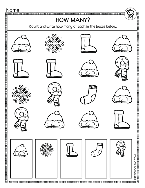 fun snow preschool math activity