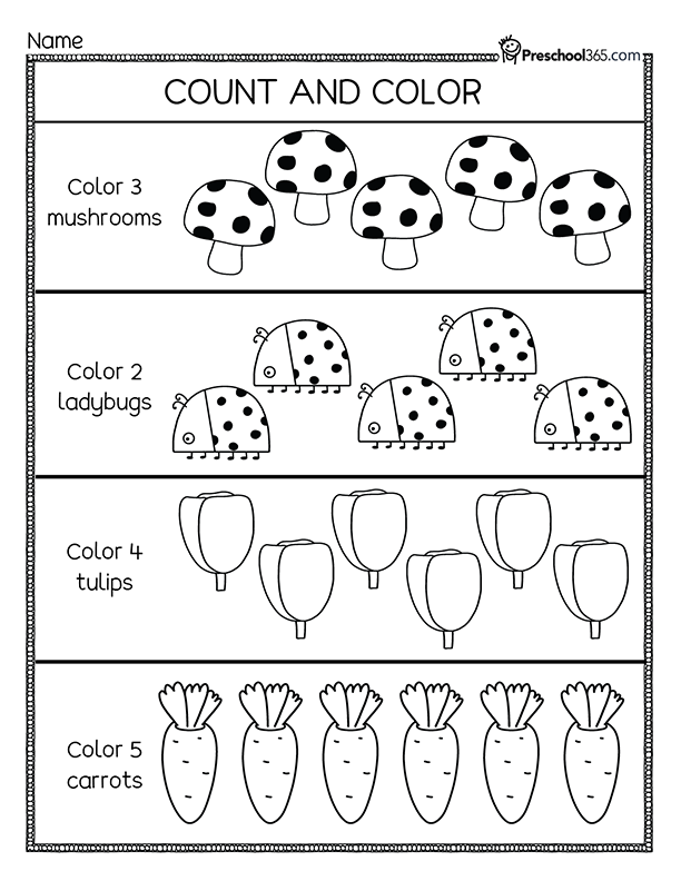 Easy and fun homeschool spring worksheets for preschoolers