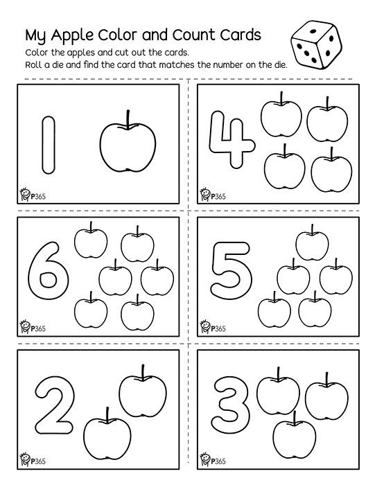 Apple Letter A tracing and Counting. Explore these free Apple Theme Activity Printable for Homeschool Preschool and pre-K Children.