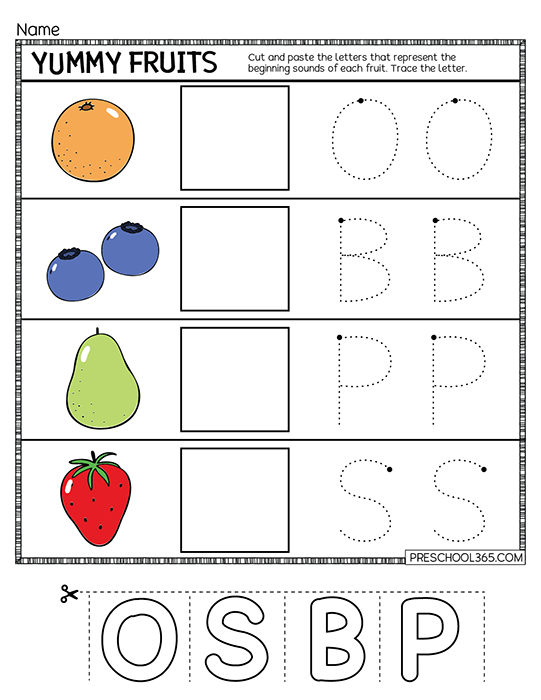 Fun Healthy Foods Activity for preschool kids