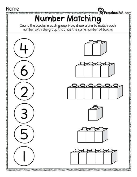 Fun number matching activity for children