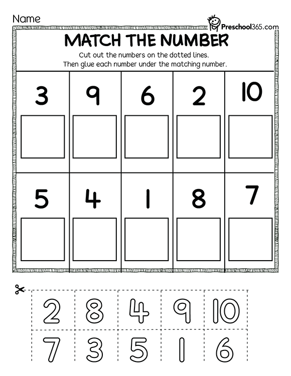 Homeschool preschool number match activities