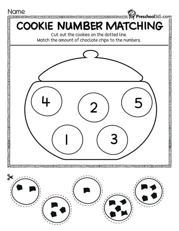 Fun cookie and number matching activities