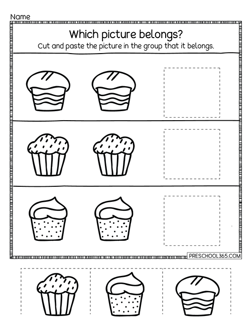 Preschool Same or different worksheet
